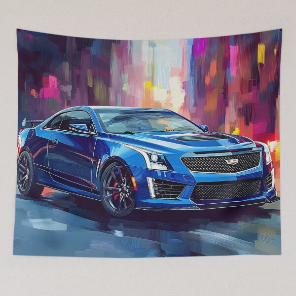 Item preview, Pop Art Blue Cadillac ATS-V Coupe – Bold & Electrifying Automotive Art VIII designed and sold by AutoPopStudio.