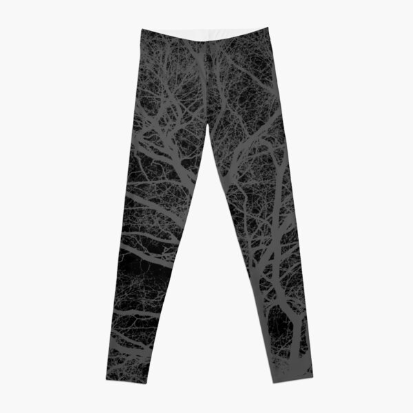 Black and white tree silhouette Leggings