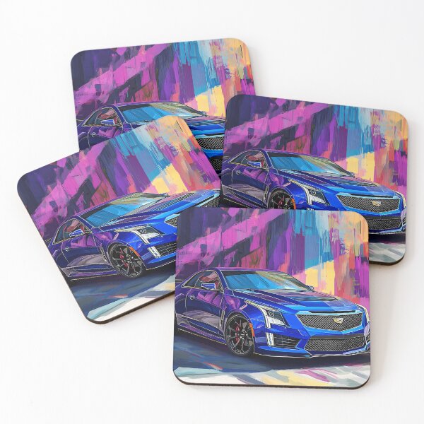 Item preview, Pop Art Blue Cadillac ATS-V Coupe – Bold & Electrifying Automotive Art IX designed and sold by AutoPopStudio.