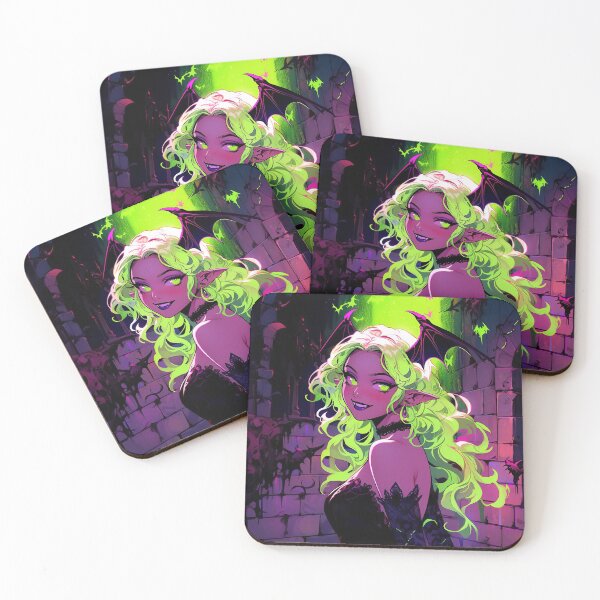 Item preview, Neon Witchy Vampire Anime Girl designed and sold by bubblegoth.