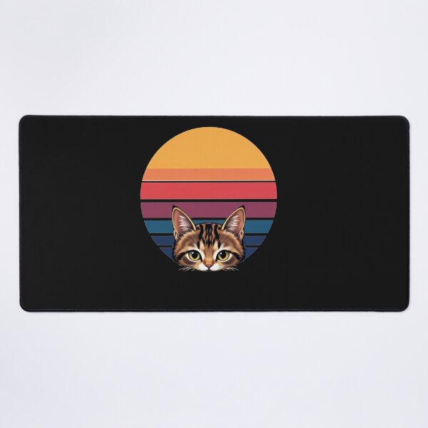 Item preview, Retro Cat Sunset - Vintage Aesthetic Feline Design designed and sold by latelierdechris.