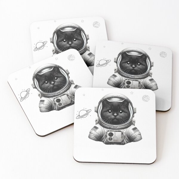 Item preview, Cute Black Cat Astronaut – Funny Space Cat Design for T-Shirts, Stickers, and Galaxy Gifts designed and sold by teetomorrow83.