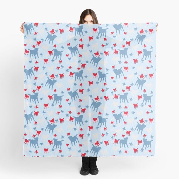 Border Terrier Gifts for Dog Lovers Red, White & Blue Silhouette Scarf
