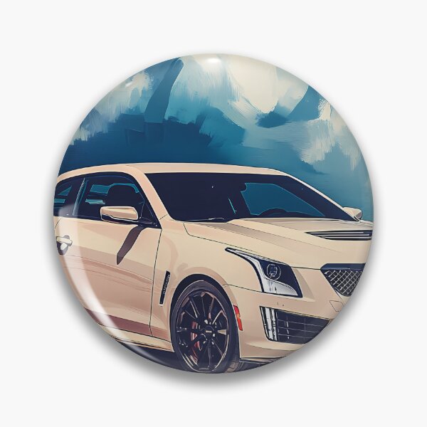 Artikelvorschau, Pop-Art-weißes Cadillac ATS-V Coupé – Elegante und mutige Automobilkunst III entworfen und verkauft von AutoPopStudio.
