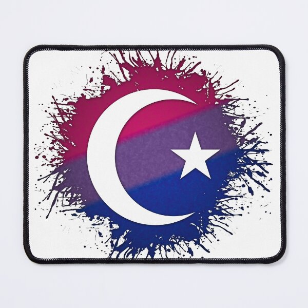 Item preview, Paint Splatter Bisexual Pride Flag Star and Crescent Symbol designed and sold by LiveLoudGraphic.