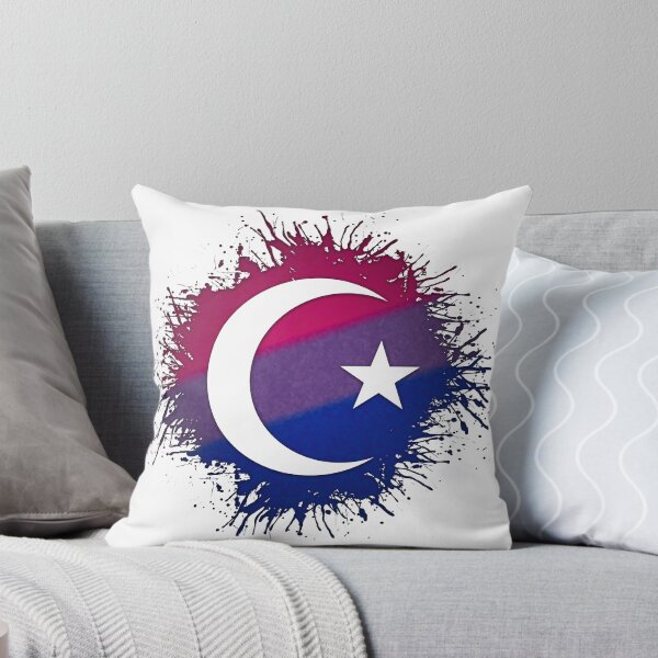 Item preview, Paint Splatter Bisexual Pride Flag Star and Crescent Symbol designed and sold by LiveLoudGraphic.