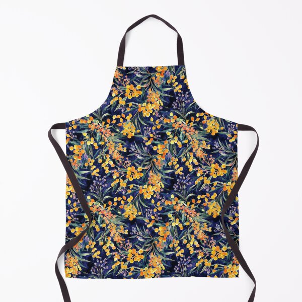 Item preview, Golden Wattle Seamless Pattern on Black designed and sold by PapuruDesigns.