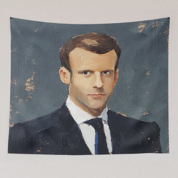 Item preview, Emmanuel Macron | Post-impressionist painting style designed and sold by ComicsFactory.