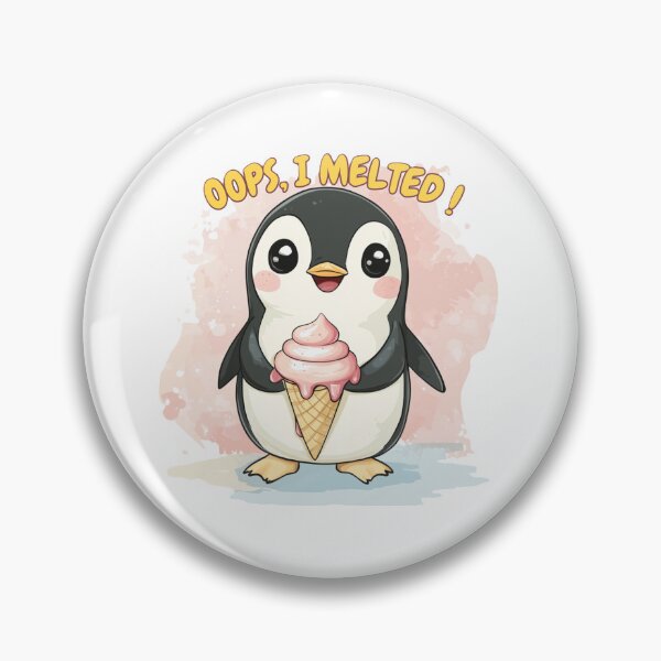 Item preview, Oops I Melted Penguin with Ice Cream – Cute Kawaii Sticker, Funny Gen Z Tee with Melting Ice Cream Design designed and sold by Zentuary.
