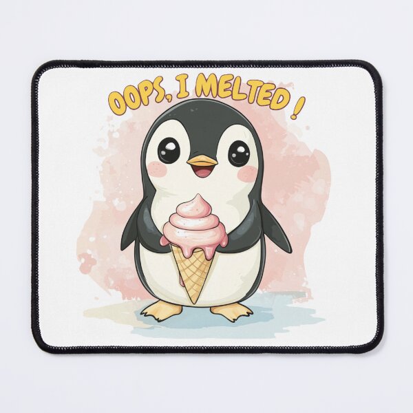 Item preview, Oops I Melted Penguin with Ice Cream – Cute Kawaii Sticker, Funny Gen Z Tee with Melting Ice Cream Design designed and sold by Zentuary.
