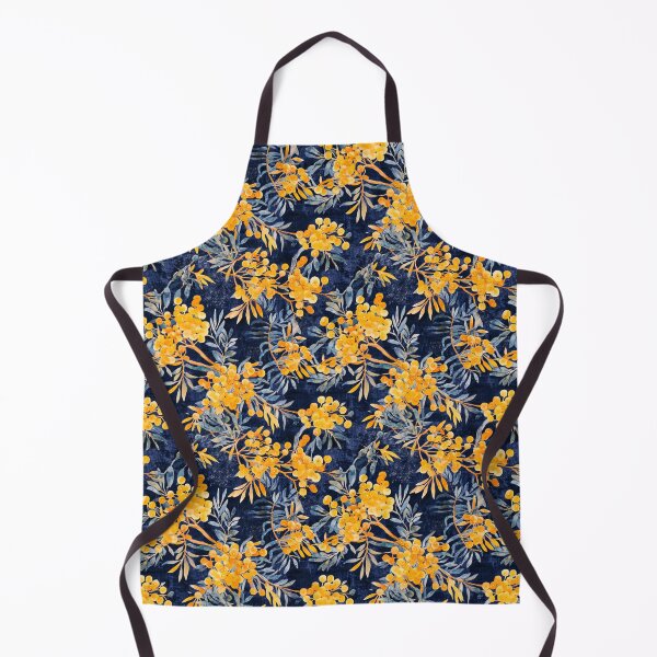 Item preview, Golden Wattle Seamless Pattern on Black designed and sold by PapuruDesigns.