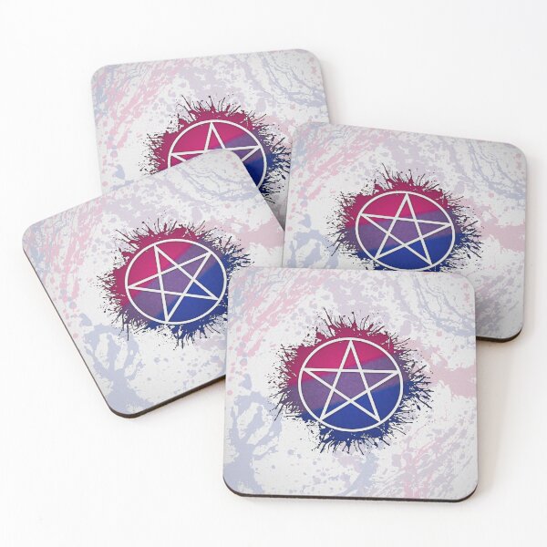 Item preview, Paint Splatter Bisexual Pride Pentacle Symbol designed and sold by LiveLoudGraphic.