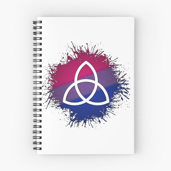 Item preview, Paint Splatter Bisexual Pride Flag Triquetra Symbol designed and sold by LiveLoudGraphic.