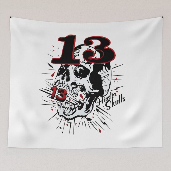 Item preview, 13 series skull hipster skulls old school number tattoo designed and sold by Achille3777.