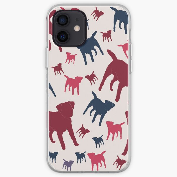Border Terrier Gifts for Dog Lovers Deep Red, Cream & Navy Silhouette iPhone Soft Case