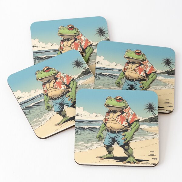 Item preview, Buff Toad in Hawaiian Shirt Enjoys the Beach designed and sold by ToadfreakMcGee123.