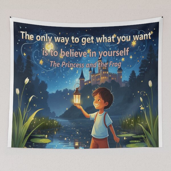 Item preview, Children's Quote from The Princess and the Frog - "The only way to get what you want is to believe in yourself" - High Quality PNG for Kids designed and sold by EdicionesJML.