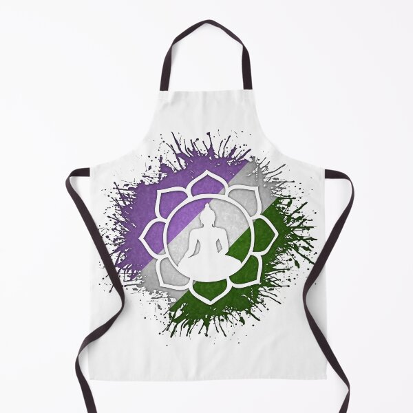 Item preview, Paint Splatter Genderqueer Pride Flag Lotus Symbol designed and sold by LiveLoudGraphic.