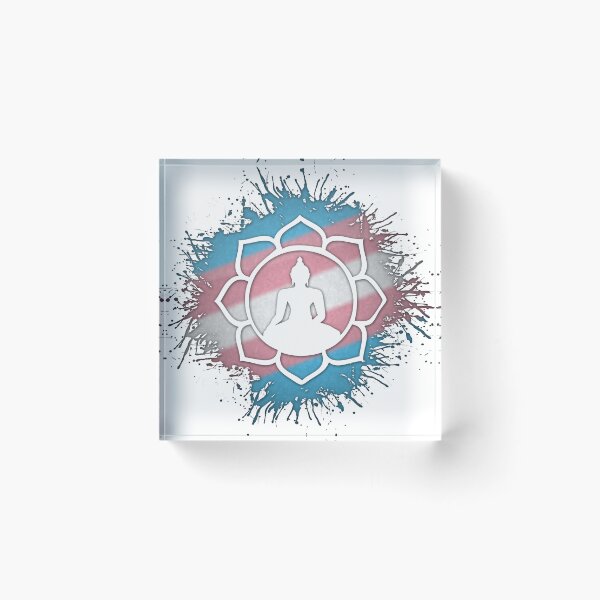 Item preview, Paint Splatter Transgender Pride Flag Lotus Symbol designed and sold by LiveLoudGraphic.