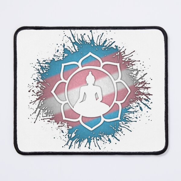 Item preview, Paint Splatter Transgender Pride Flag Lotus Symbol designed and sold by LiveLoudGraphic.