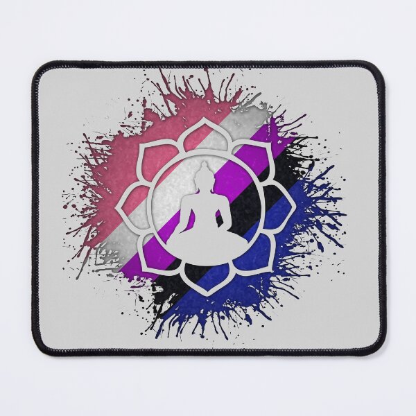 Item preview, Paint Splatter Gender Fluid Pride Flag Lotus Symbol designed and sold by LiveLoudGraphic.