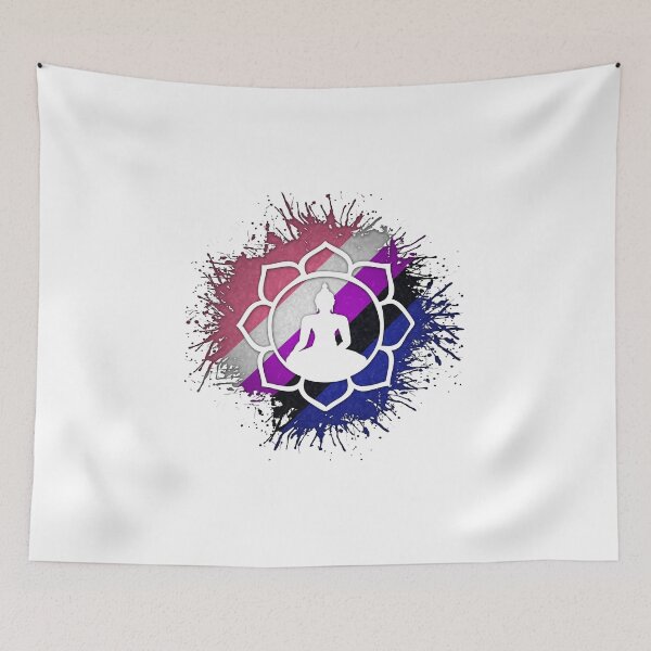Item preview, Paint Splatter Gender Fluid Pride Flag Lotus Symbol designed and sold by LiveLoudGraphic.