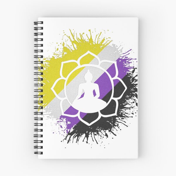 Item preview, Paint Splatter Non-Binary Pride Flag Lotus Symbol designed and sold by LiveLoudGraphic.