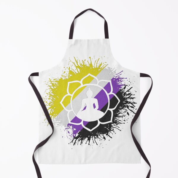 Item preview, Paint Splatter Non-Binary Pride Flag Lotus Symbol designed and sold by LiveLoudGraphic.