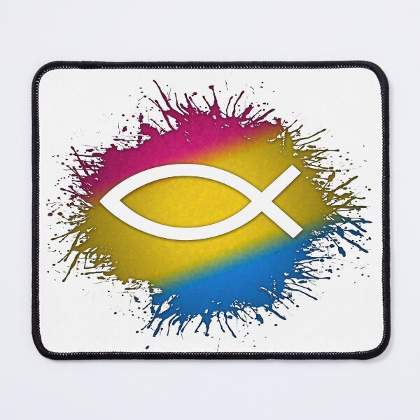 Item preview, Paint Splatter Pansexual Pride Flag Fish Symbol designed and sold by LiveLoudGraphic.