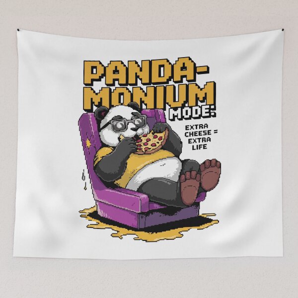 Item preview, Pandamonium Mode – Lazy Panda Gamer Pixel Art designed and sold by NaturePixel.