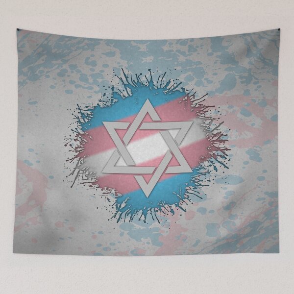 Item preview, Paint Splatter Transgender Pride Star of David Symbol designed and sold by LiveLoudGraphic.