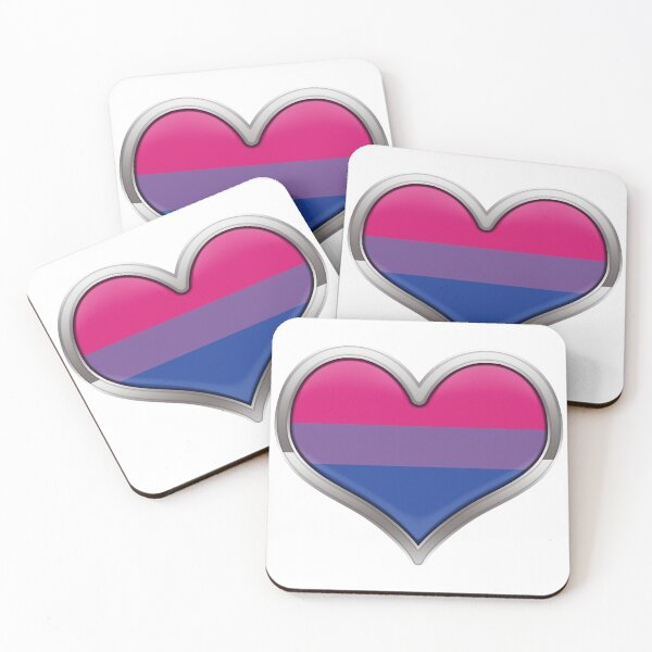 Item preview, Large Bisexual Pride Flag Colored Heart with Chrome Frame designed and sold by LiveLoudGraphic.