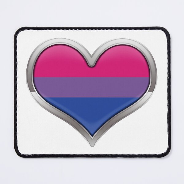 Item preview, Large Bisexual Pride Flag Colored Heart with Chrome Frame designed and sold by LiveLoudGraphic.