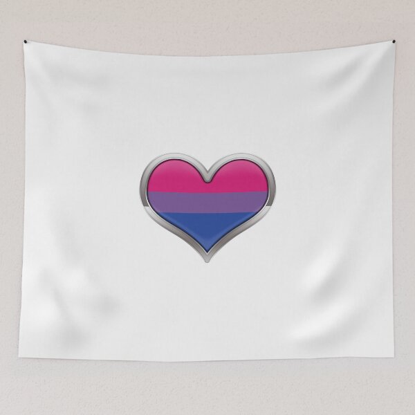 Item preview, Large Bisexual Pride Flag Colored Heart with Chrome Frame designed and sold by LiveLoudGraphic.