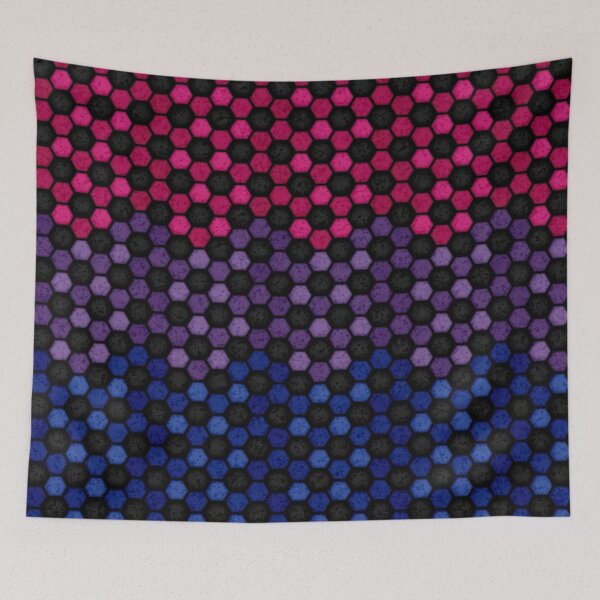 Item preview, Seamless Football Pattern in Bisexual Pride Flag Colors designed and sold by LiveLoudGraphic.