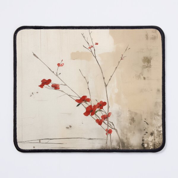 Item preview, Japandi rustic minimalist red blossom designed and sold by filigreedigital.