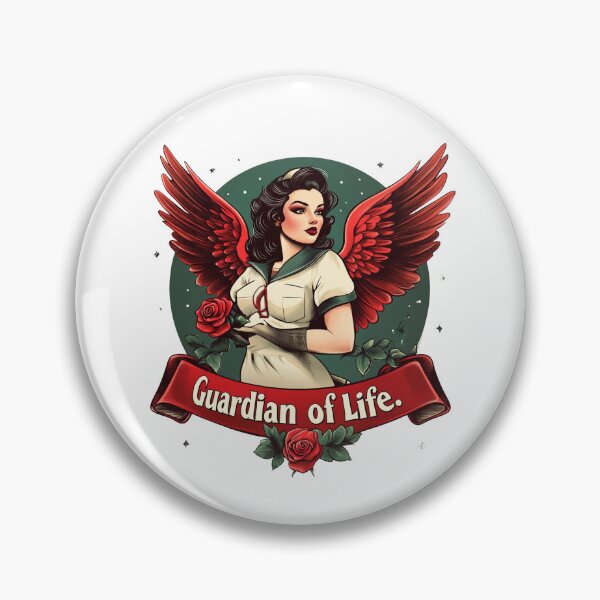Item preview, Tattoo-Inspired Nurse Design with Angel Wings and Rose designed and sold by ArtPetrenko90.