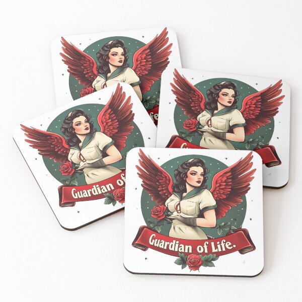 Item preview, Tattoo-Inspired Nurse Design with Angel Wings and Rose designed and sold by ArtPetrenko90.