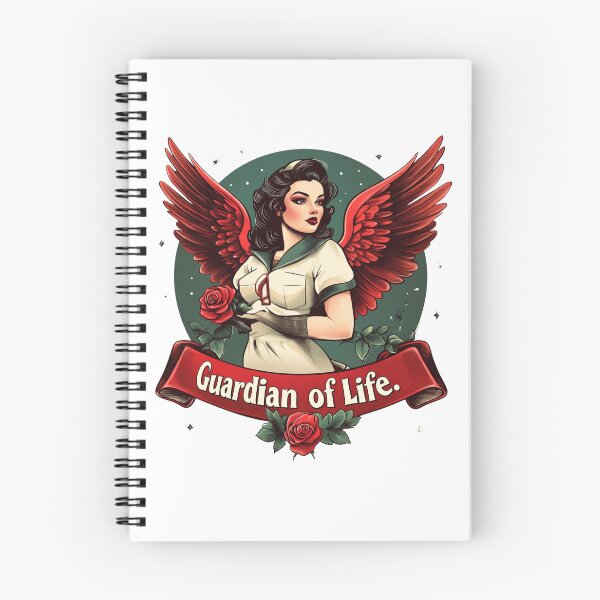 Item preview, Tattoo-Inspired Nurse Design with Angel Wings and Rose designed and sold by ArtPetrenko90.