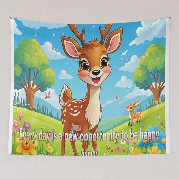 Item preview, Bambi's Inspirational Quote for Kids - "Every Day Is a New Opportunity to Be Happy" designed and sold by EdicionesJML.