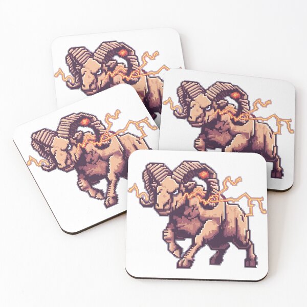 Item preview, Thunder Ram – Electrified Pixel Art Mythical Beast designed and sold by NaturePixel.