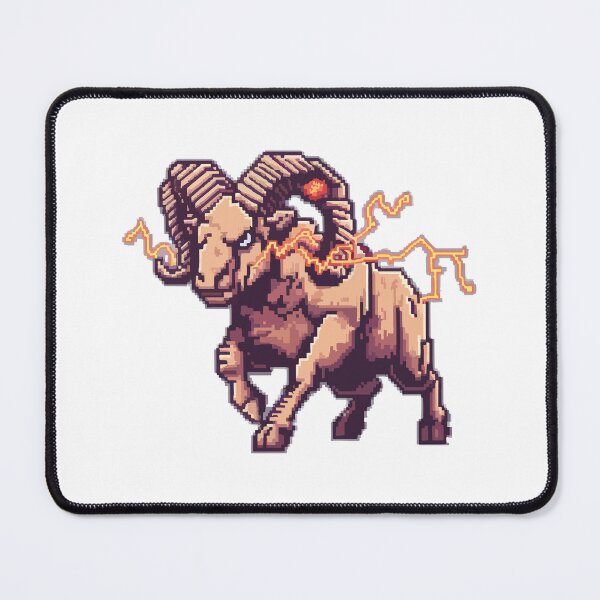 Item preview, Thunder Ram – Electrified Pixel Art Mythical Beast designed and sold by NaturePixel.