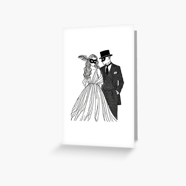 Item preview, Masked couple at a ball designed and sold by DemisDesignArt.
