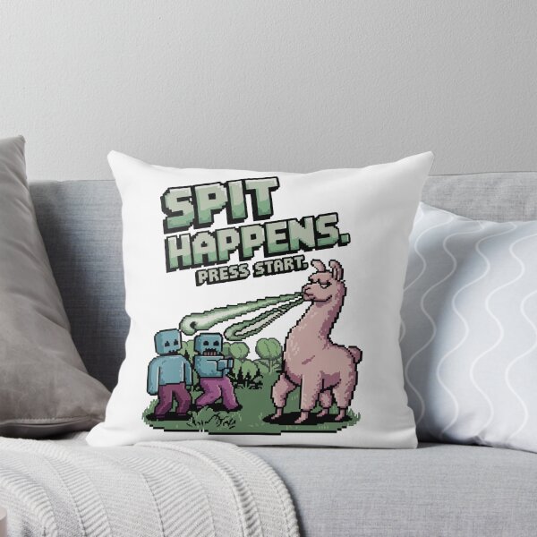 Item preview, Spit Happens - Funny Pixel Llama vs Zombies Gaming Design designed and sold by NaturePixel.
