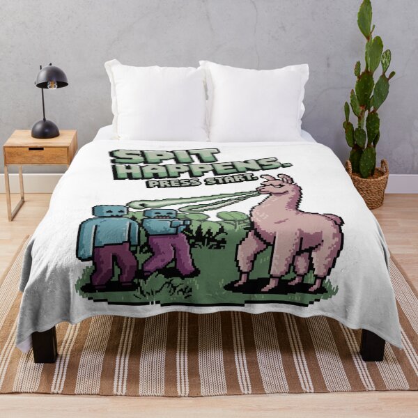 Item preview, Spit Happens - Funny Pixel Llama vs Zombies Gaming Design designed and sold by NaturePixel.