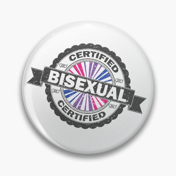 Artikelvorschau, Zertifiziertes Gütesiegel für bisexuellen Stolz mit Pride-Flaggen-Hintergrund entworfen und verkauft von LiveLoudGraphic.