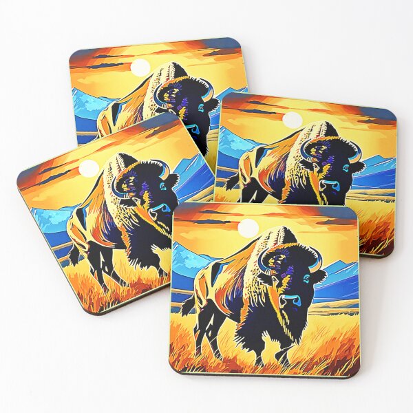 Item preview, Bison Sunset Majesty Design designed and sold by Health And Fitness Posts e-Store.
