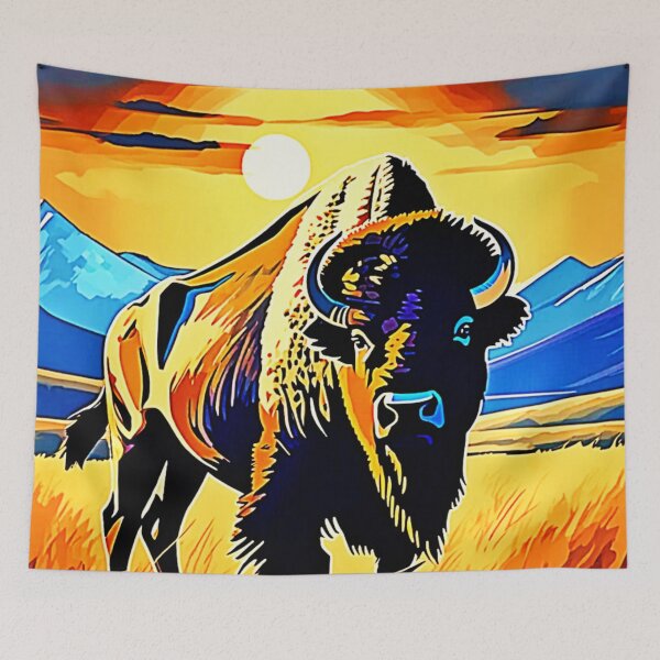 Item preview, Bison Sunset Majesty Design designed and sold by Health And Fitness Posts e-Store.