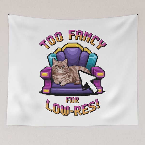 Item preview, Too Fancy for Low-Res - Pixel Persian Cat on Throne designed and sold by NaturePixel.
