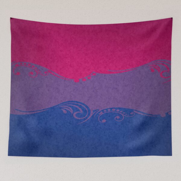 Item preview, Fancy Swooped and Swirled Bisexual Pride Flag Background designed and sold by LiveLoudGraphic.